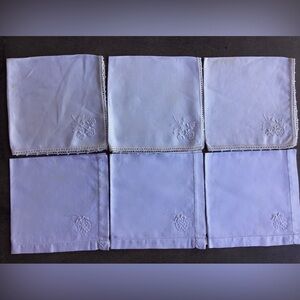 Vintage Linen Dinner Napkins (6)